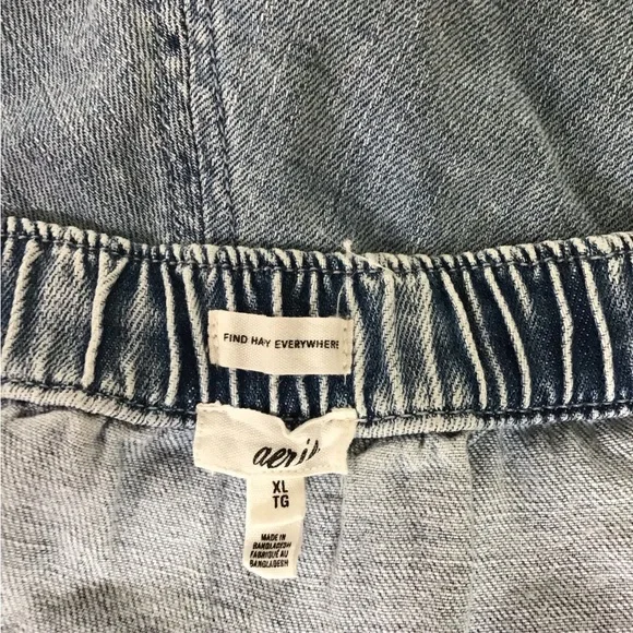 Aerie skirt size XL blue denim Find Happy Everywhere circle skater Pull On - Picture 3 of 5